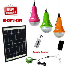 Solar lamp for home indoor garden use with mobile phone charger